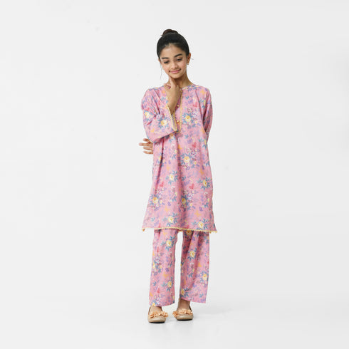 Pink Floral Printedn 2pc Eastern Set